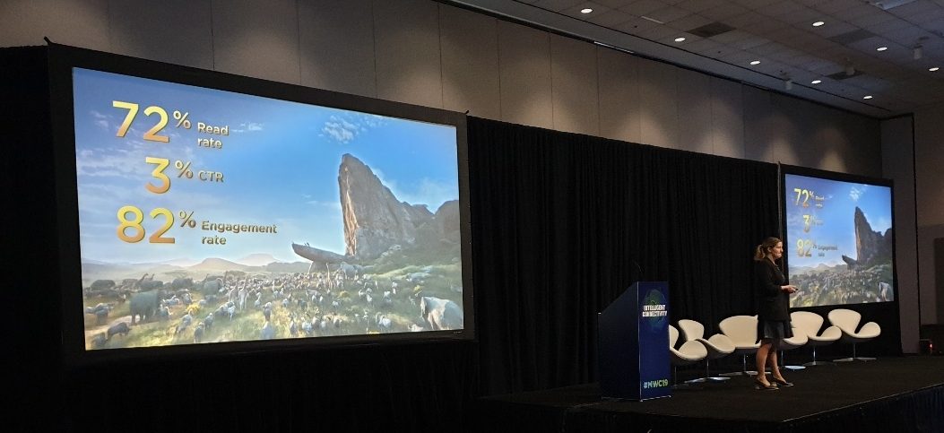 RCS campaign results on screen at Mobile World Congress Los Angeles