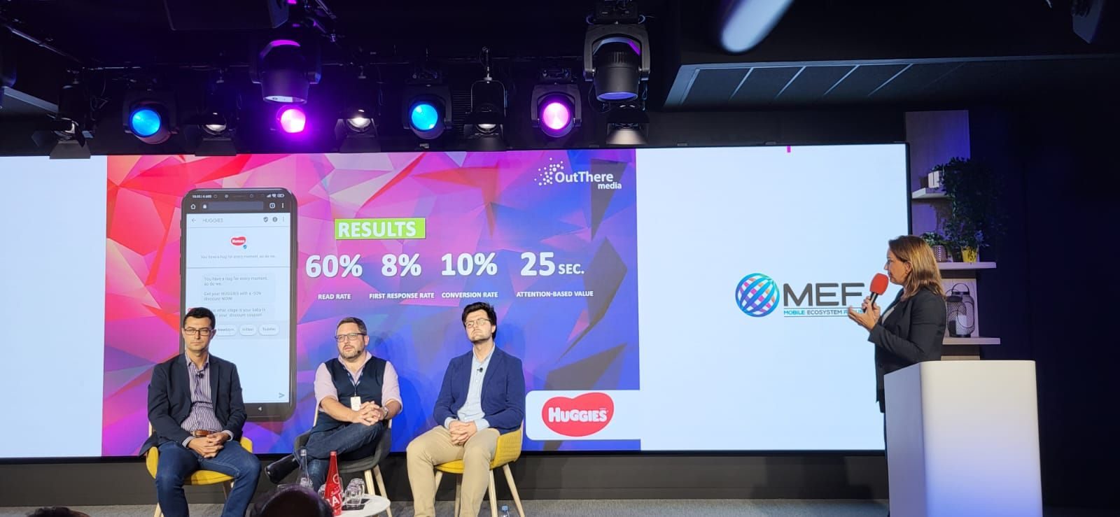 Out There Media results on screen at RCS World